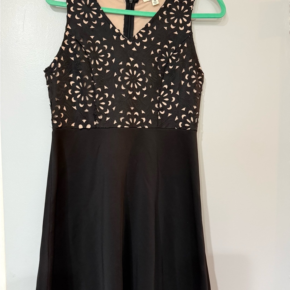 Francesca's Black and Cream Lace  Dress